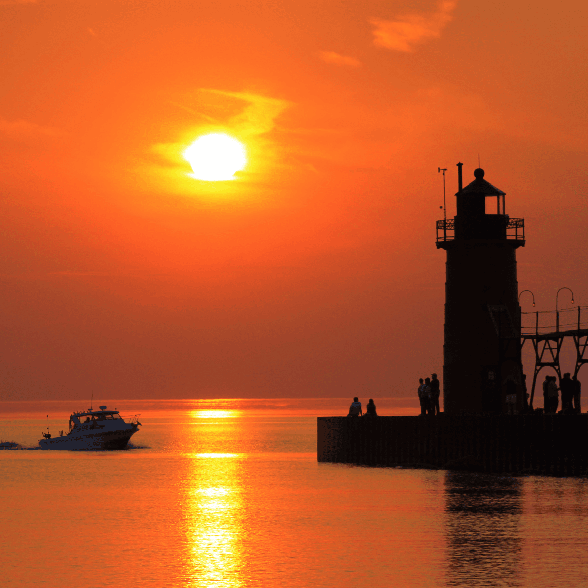 sunset with lighthouse