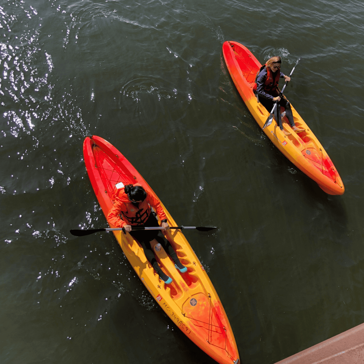 two kayaks in the water